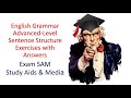 English Grammar Advanced-Level - Sentence Structure Exercises with Answers
