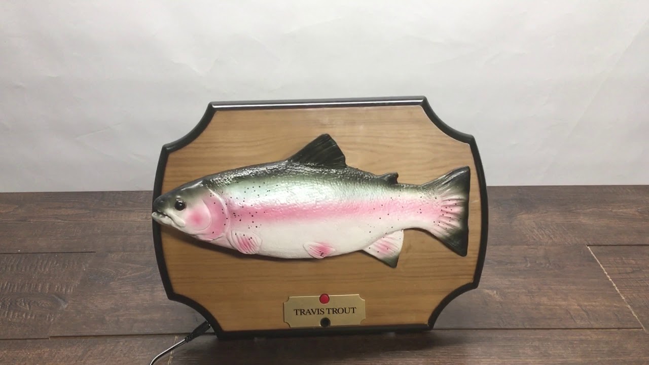 Ancien Poisson Chantant Gemmy Travis La Truite – Occasion (tourne, Regarder Description)