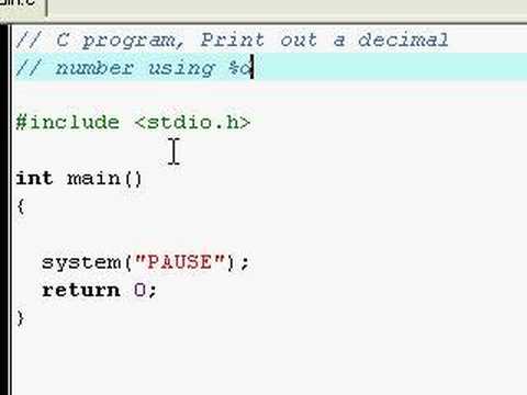 C program, print out a decimal using %d - YouTube