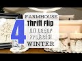 4 FARMHOUSE WINTER THRIFT TRASH TO TREASURE DIYs * NEUTRAL DECOR w/ Easy to Find THRIFT STORE Items!