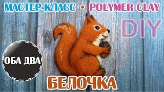 Белочка из пластики • мастер класс • polumer clay • DIY