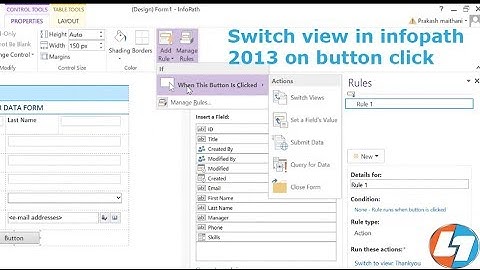 Switch view in Infopath on button click - learn infopath 2013