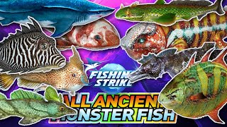 ALL RARE FISH CAUGHT IN Nightmare Jungle - 9 New ancient monster fishes Fishing Strike 釣魚大亨 피싱스트라이크