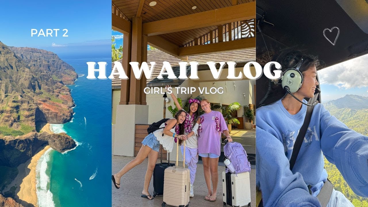 HAWAII VLOG ❀ | Kaua’i helicopter ride, sea turtles, lei making, and more! (Part 2)