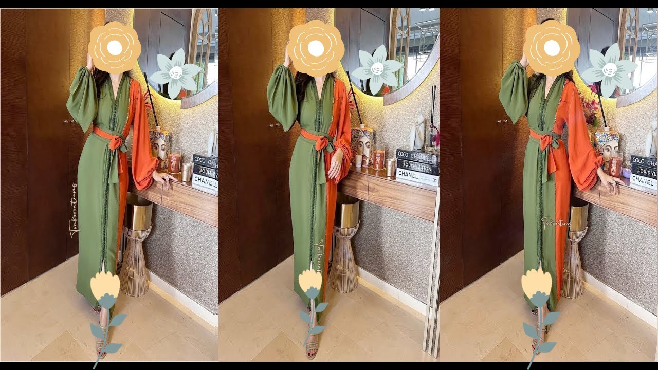 فصالة قفطان عصري باكمام واسعة بلاستيك قفطان 2022