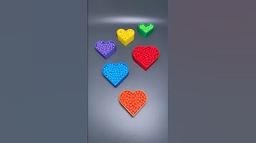 Colorful Heart Falling Beads ASMR Oddly Satisfying Relaxing #asmr #marblerunbb #fallingbeads