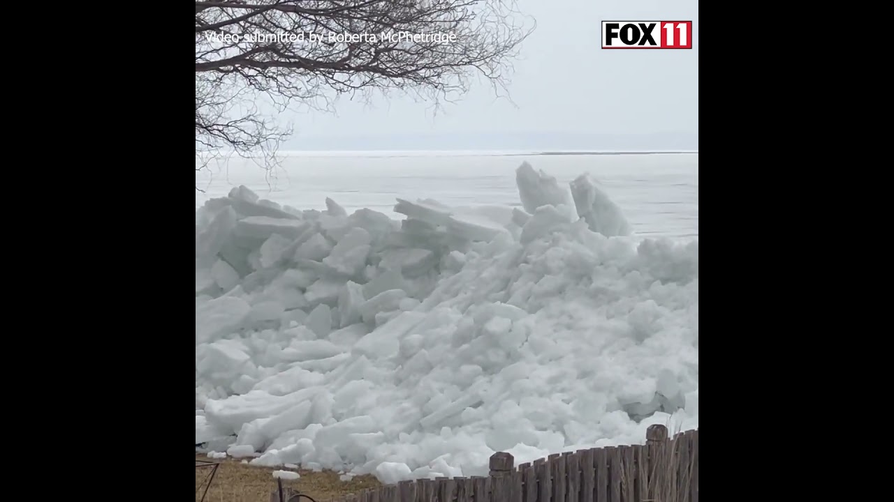 Lake Winnebago ice shoves ashore