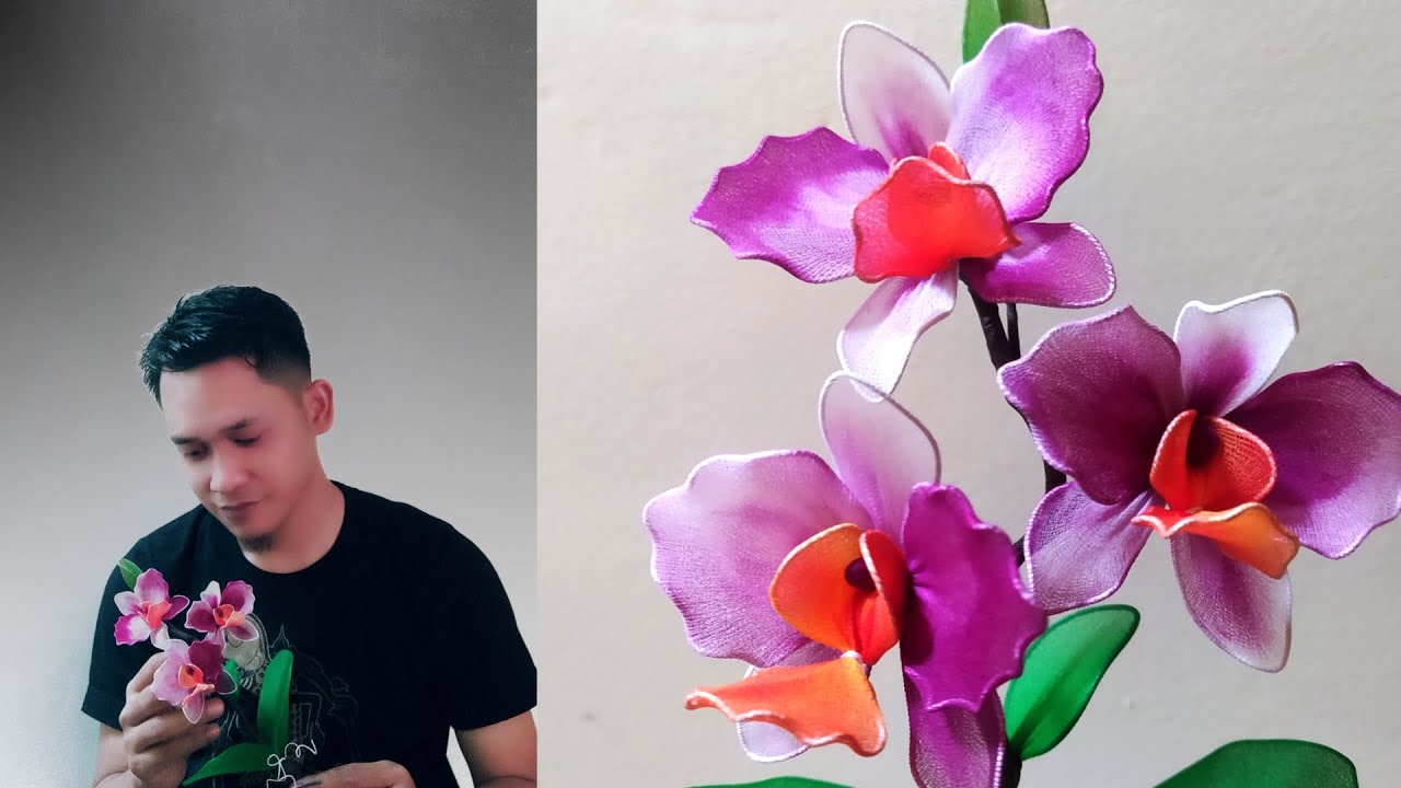 How To Make Orchid Flowers From Nylon Stocking | Cara Membuat Bunga Anggrek Dari Stocking