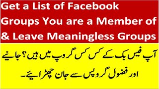 How to See a List of Facebook Groups You Are a Member of and to Leave Meaningless Groups in 2020