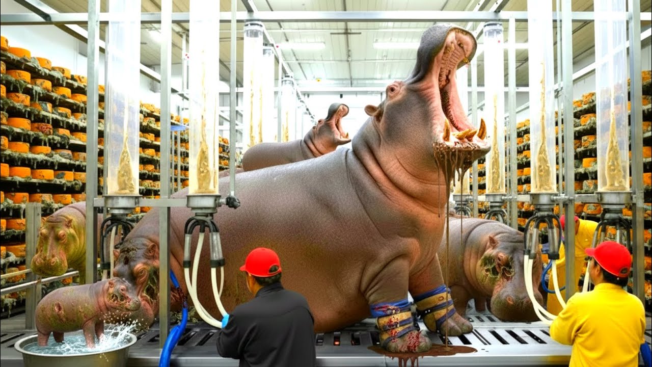Inside The Hippo 🦛 Milk And Cheese Factory ( Full Process) : How Millions Dollars Made From Milk 