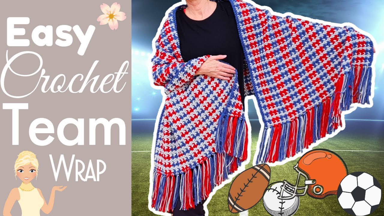 How To Crochet a Sports Blanket Team Spirit Wrap ANYONE can do it