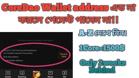 How to add CoreDao wallet address| Btcs wallet address| Satoshi wallet address.