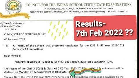 ICSE & ISC- Semester~1 Results Date 2022 || Official Dates by CISCE