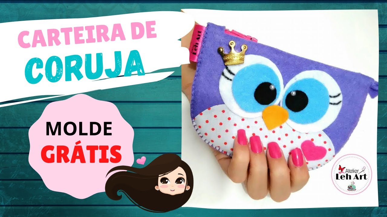 COMO FAZER CARTEIRA DE CORUJA E VENDA - Com Molde GRATUITO