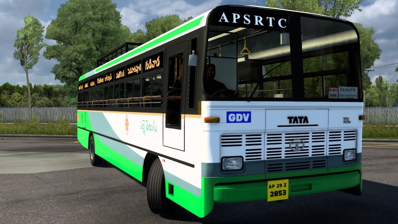 GUDIVADA TO VIJAYAWADA TATA OLD BUS APSRTC PALLEVELUGU ETS2