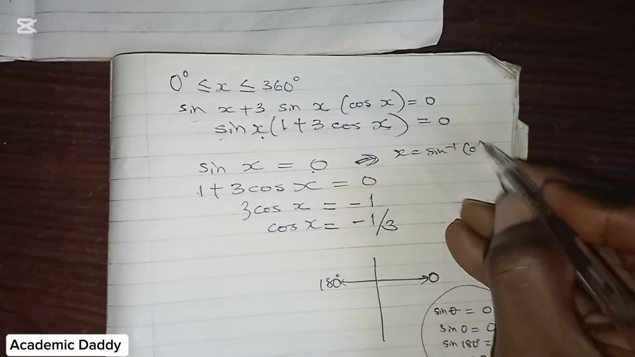 TRIGONOMETRY PROBLEM 2 : SOLVE : SIN X + 3 SIN X ( COS X) = 0