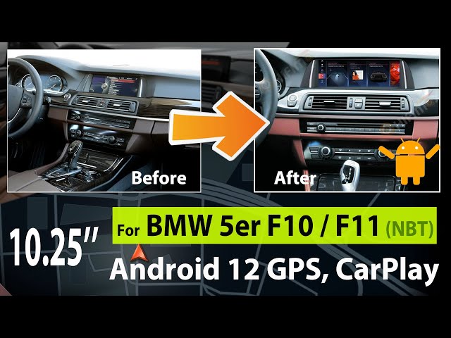 Android 12 Screen Apple Carplay Autoradio GPS For BMW 5 Series F10 F11  10.25