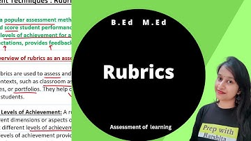 Rubrics: Assessment Techniques | Assessment of Learning