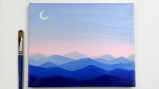 sunset painting step acrylic beginners mountains pastel tutorial