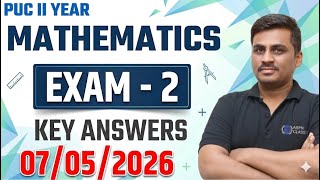 2nd PU EXAM - 2  MATHEMATICS KEY ANSWERS YEAR 2026