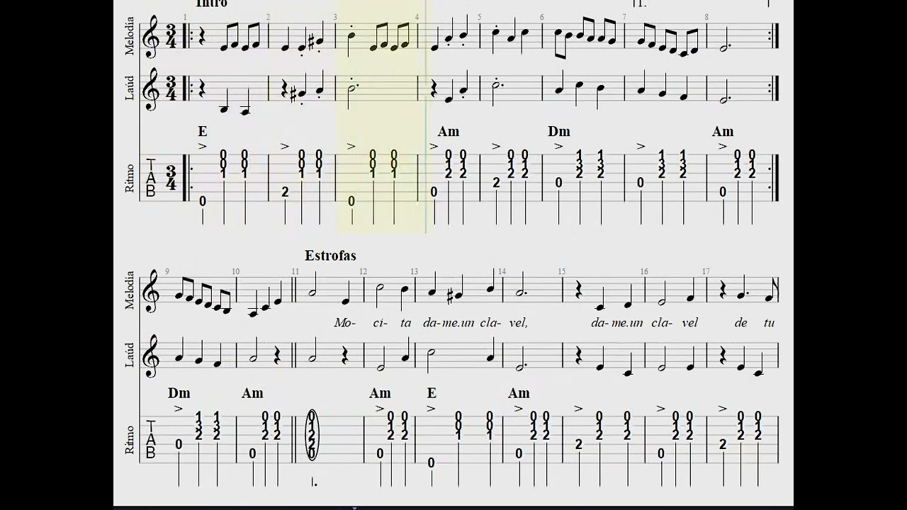 Clavelitos (Partitura  Sonora)
