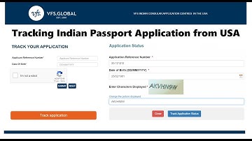 VFS Global, Indian Passport Application Tracking or Checking Status from USA