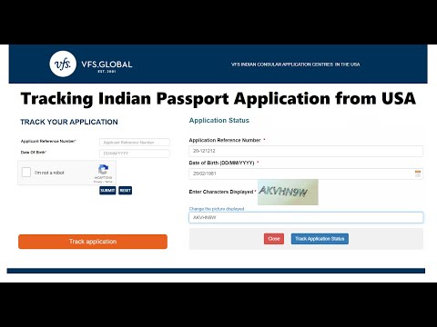 VFS Global, Indian Passport Application Tracking or Checking Status from USA