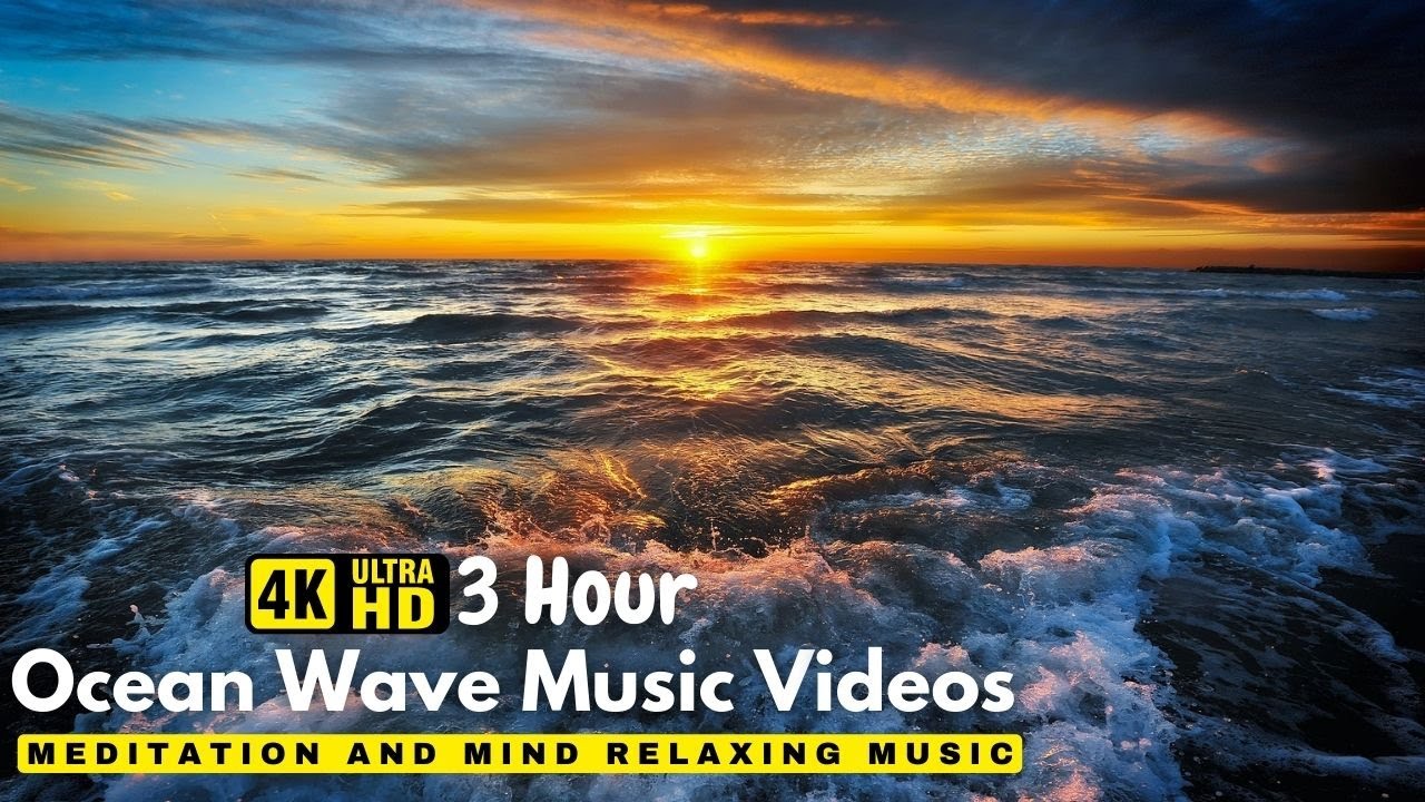 Beautiful Relaxing Piano Music and 4K Ocean Wave 🐬 Sounds for Sleeping ...