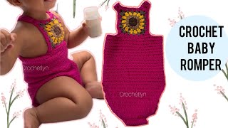Easy Crochet Baby Romper step by steps Tutorial | 9-12 Months | Crochetlyn |