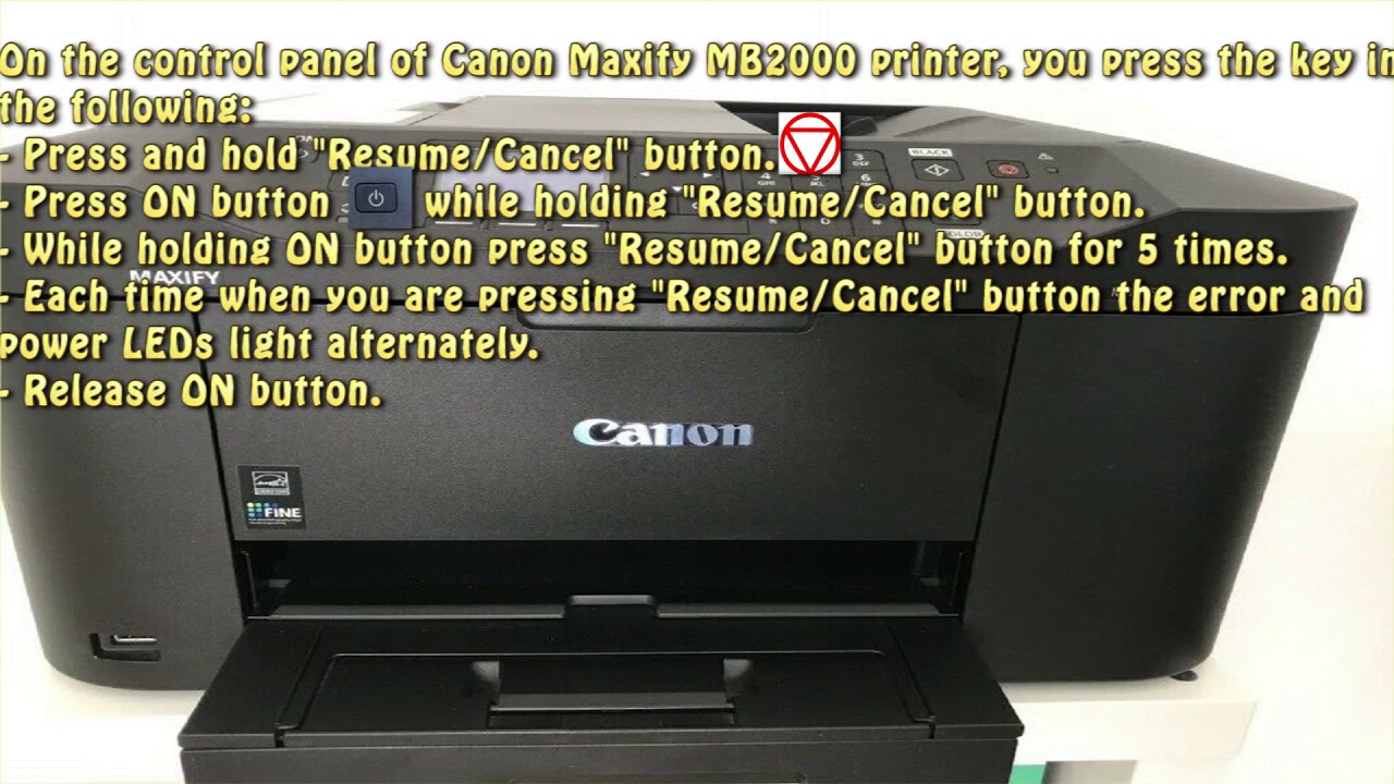 Reset Canon Maxify MB2000 Waste Ink Pad Counter - YouTube