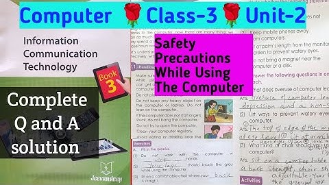 Unit-2| STD 3 |Safety Precautions While Using The Computer|Jeevandeep Publication Computer Q & A Sol