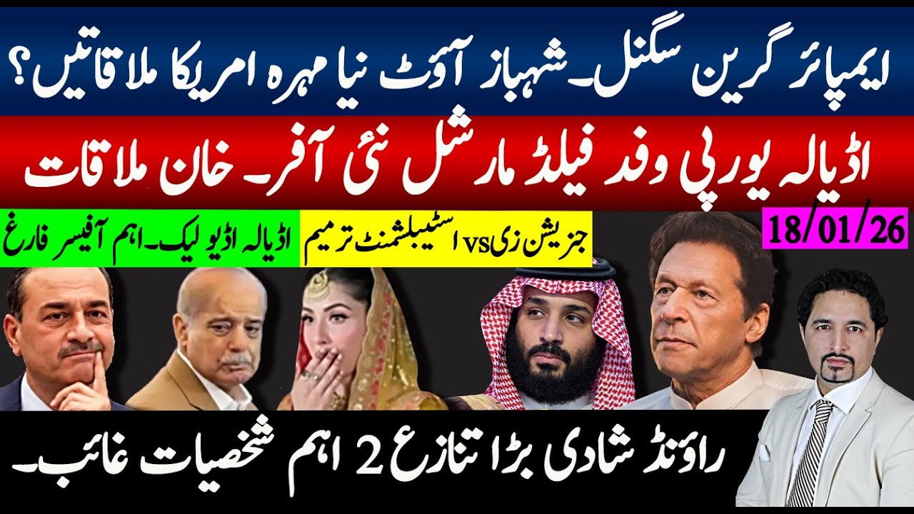 امپائر گرین سگنل، شہباز آؤٹ امریکا ملاقاتیں اڈیالہ یورپی وفد، فیلڈ مارشل آفر، خان ملاقات، شادی تنازع