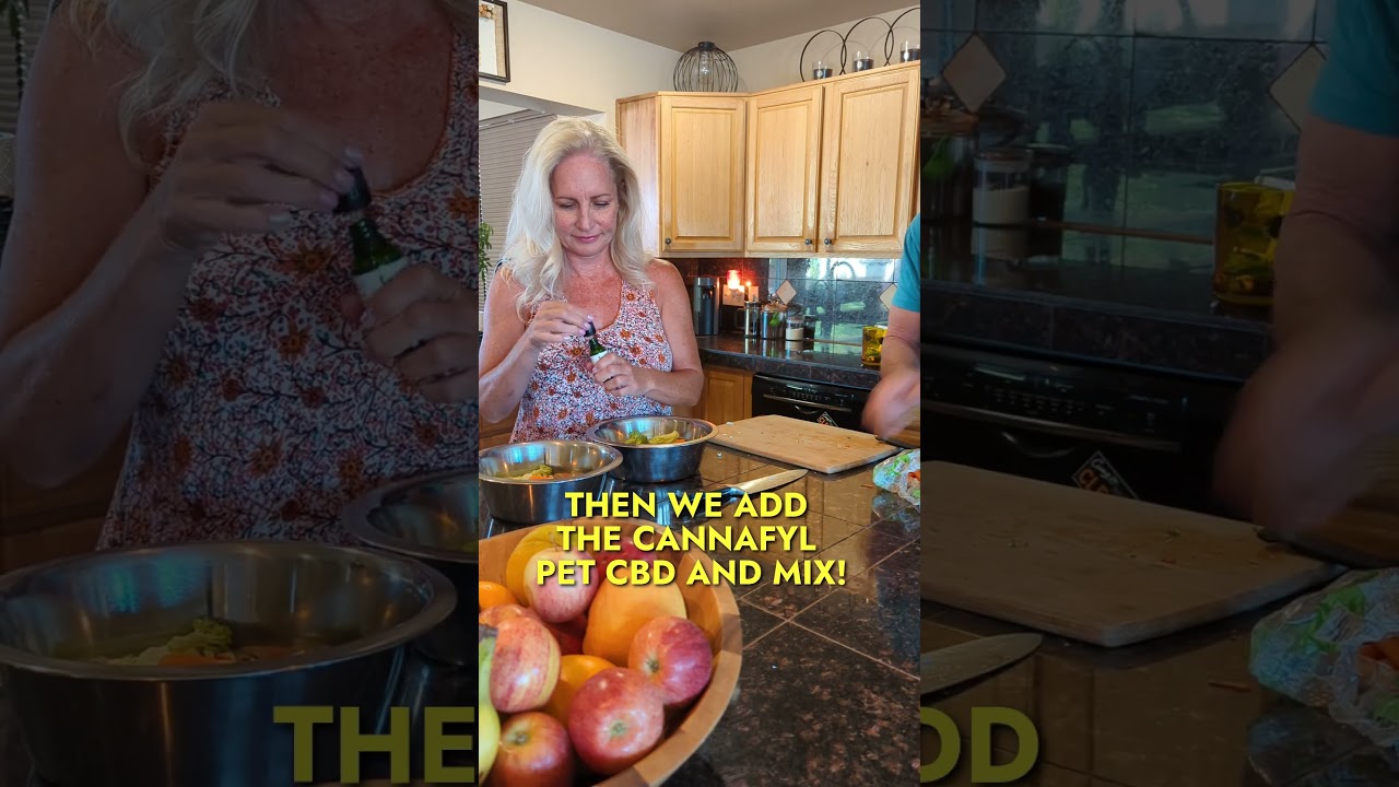 Here is our nightly routine for feeding our dogs CBD V1 