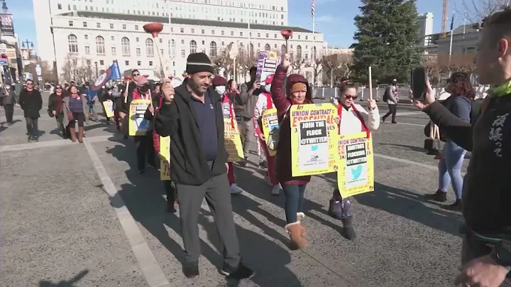 Twitter janitorial staff workers demand their jobs...