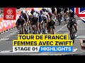 Who Will Take Race's First Yellow Jersey? | Tour De France Femmes Avec Zwift 2022 Stage 1 Highlights