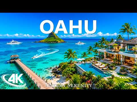 Oahu 4K | Tropical Beaches, Emerald Mountains & Hawaii's Island Paradise