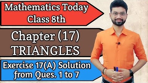 Answers to Chapter 17 Ques. 1 to 7 from Exercise -17(A)