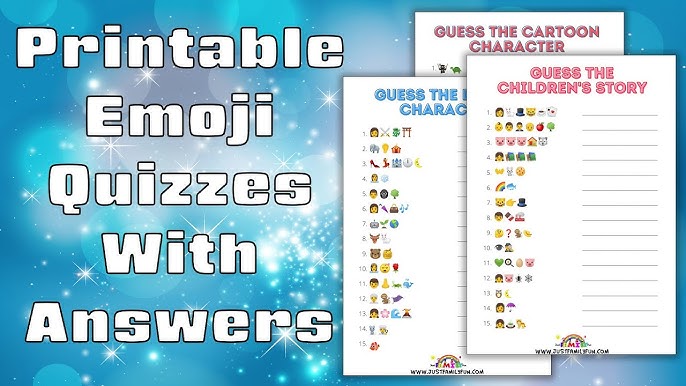 printable emoji quizzes with answers youtube