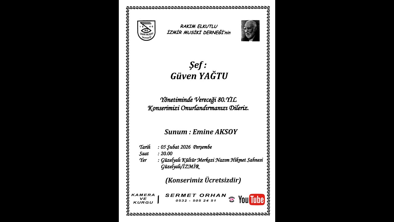 RAKIM ELKUTLU İZMİR MUSIKÎ DERNEĞİ KONSERİ  / 5 – ŞUBAT - 2026