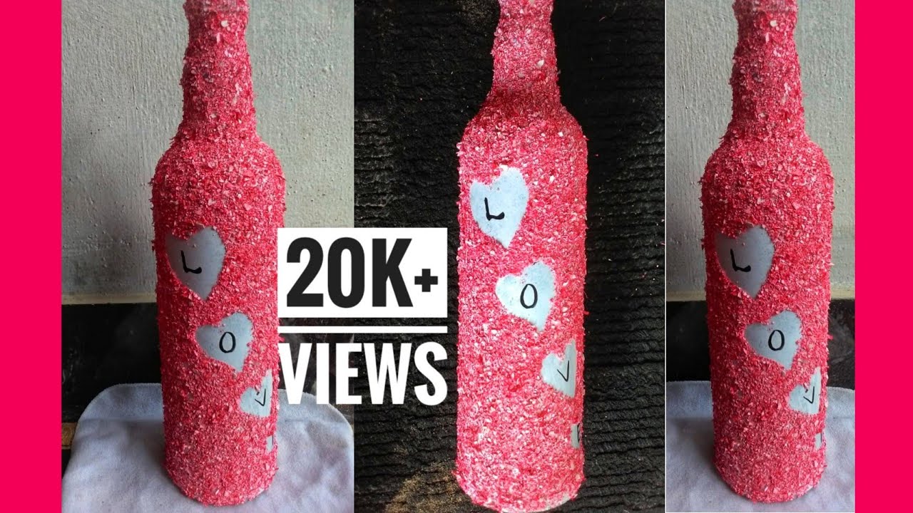 Bottle art using egg shell |bottle art | easy bottle crafts | Beer ...