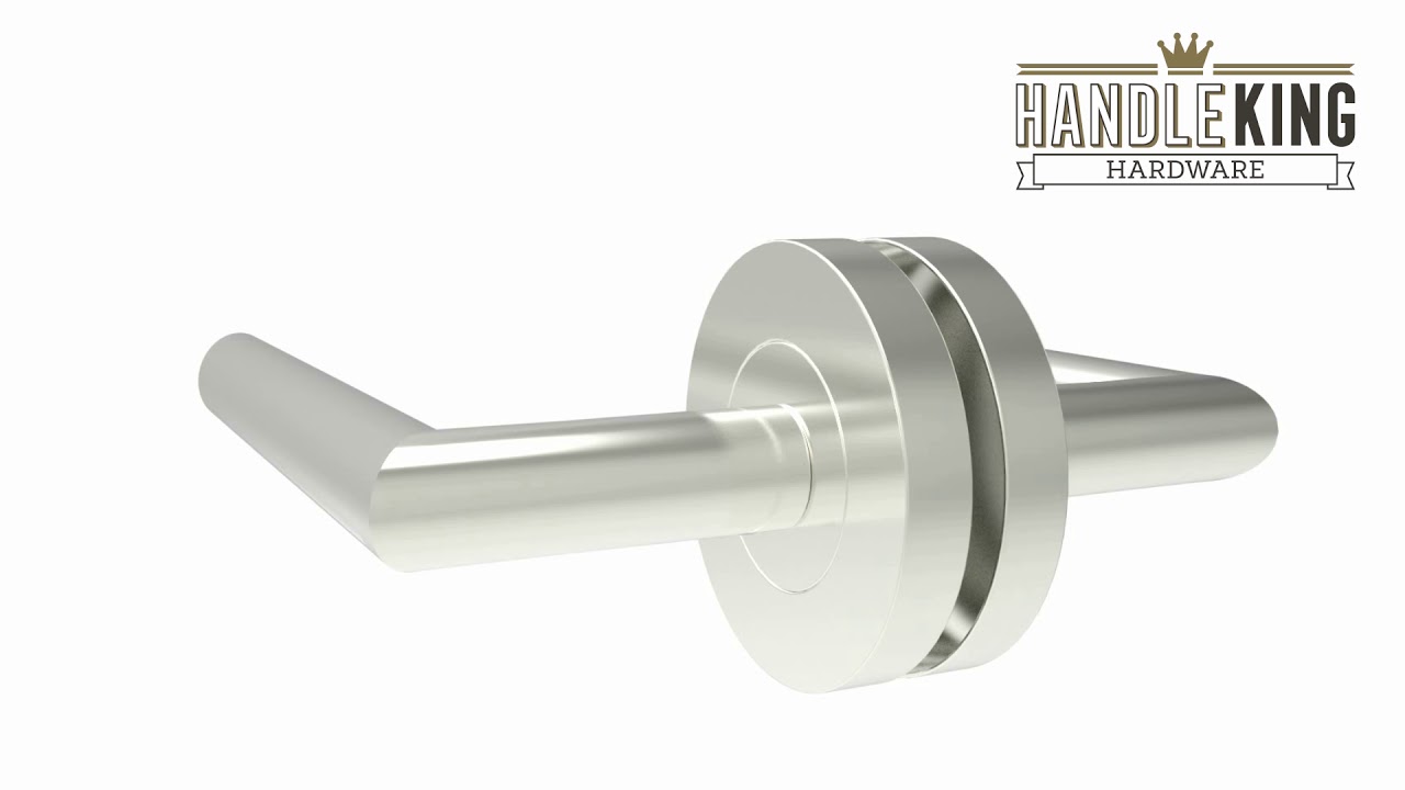 Brushed Steel Door Handles with Mitred Designer Lever Handle King