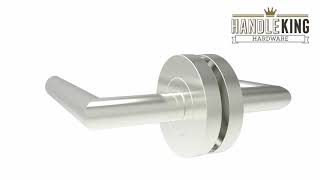 Brushed Steel Door Handles with Mitred Designer Lever - Handle King