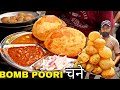 100 साल पुराना Bomb पूरी Chole with लौंजी Kanha sweets ke | Amritsar | Street food india