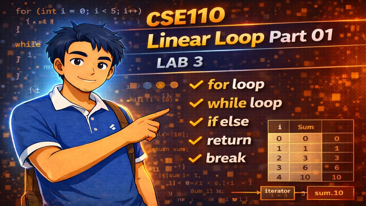 CSE110 || All about Liner Loop part 01 || Lab 3 - 6 Problems solved ...