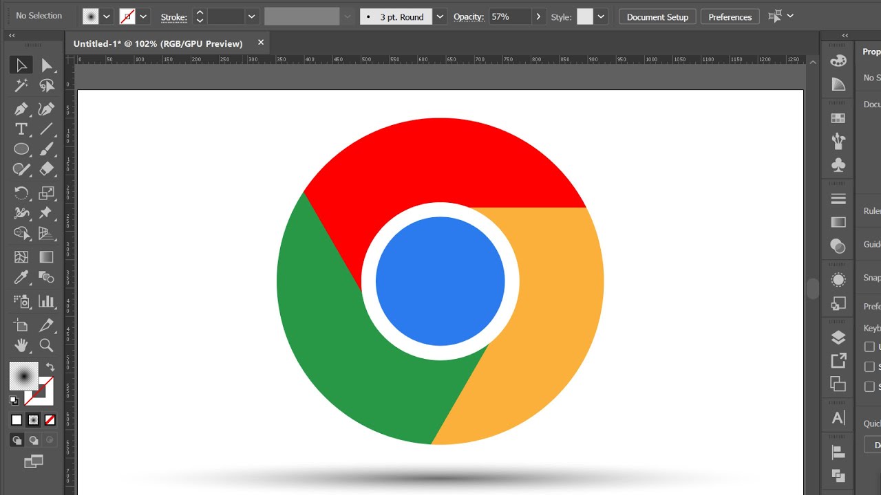 Google chrome logo design in adobe illustrator Bangla || illustrator ...
