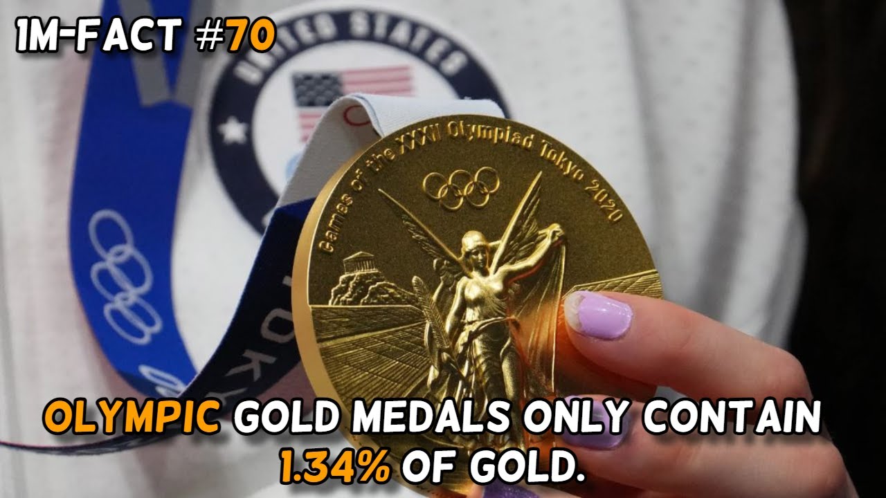 Olympic Gold Medals only contain 1.34 of gold. 1MFACT 70 YouTube