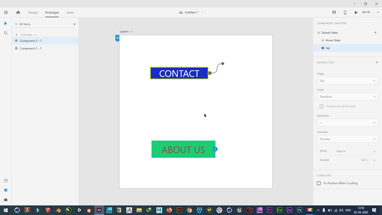 how to use hover state in adobe XD hindi - YouTube
