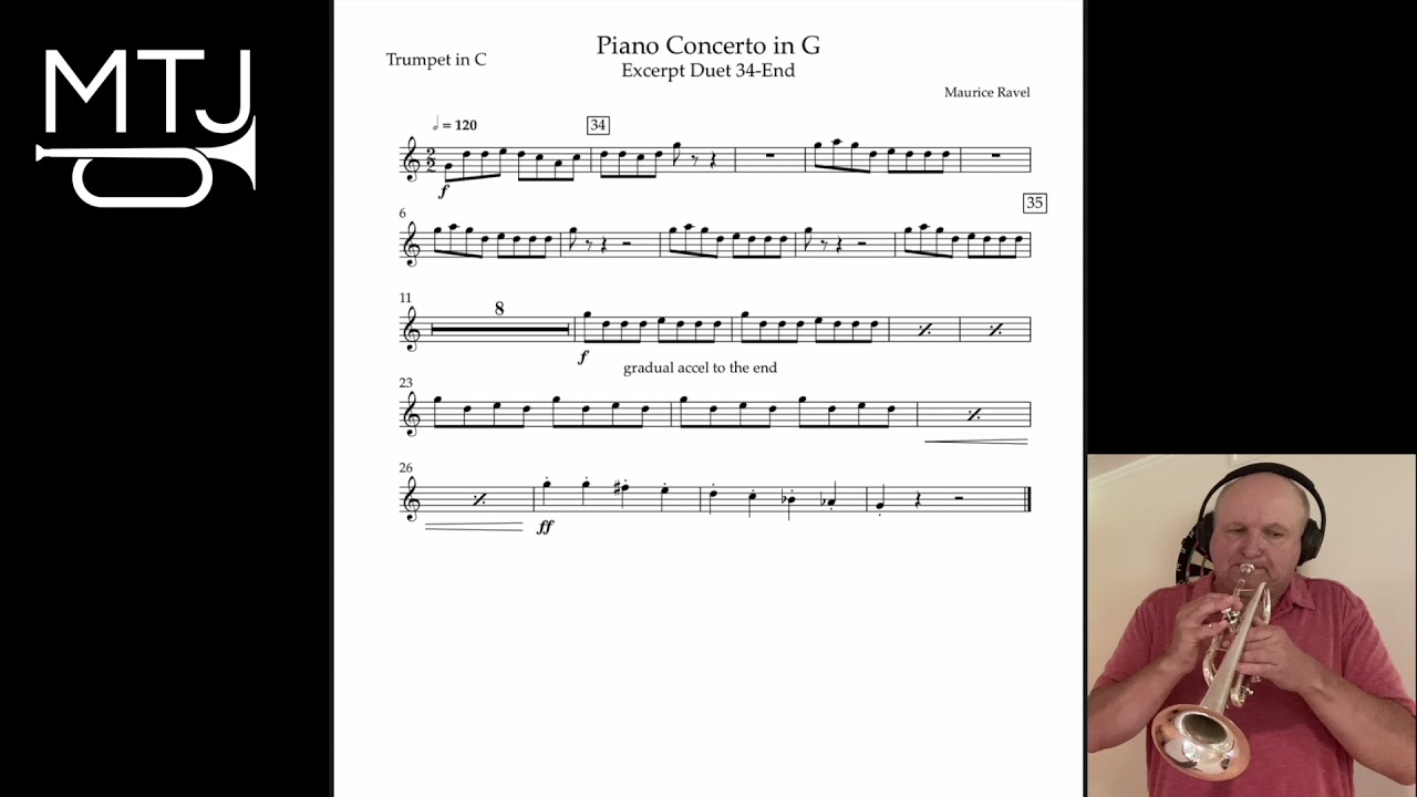 Ravel Piano Concerto Ending Excerpt Playalong with Thomas Rolfs YouTube