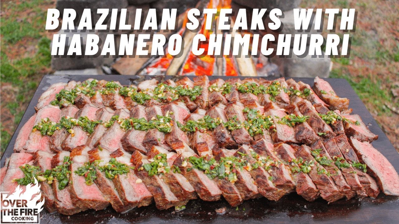 ⁣Brazilian Steaks with Habanero Chimichurri | Over The Fire Cooking by Derek Wolf