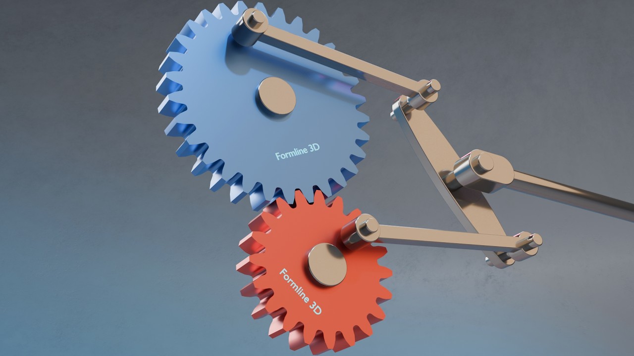 #122 Dual Crank-Wrist Spur Gear Variable Traverse – 507 Mechanical Movements 3D Animation
